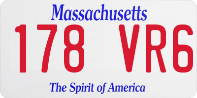 MA license plate 178VR6