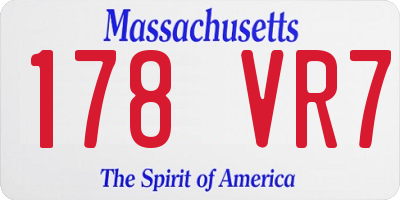 MA license plate 178VR7