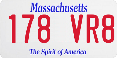 MA license plate 178VR8