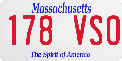 MA license plate 178VS0