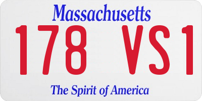MA license plate 178VS1