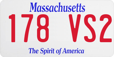MA license plate 178VS2