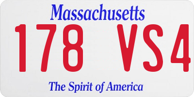 MA license plate 178VS4