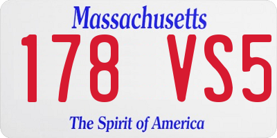 MA license plate 178VS5