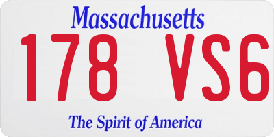 MA license plate 178VS6