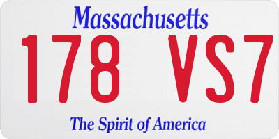 MA license plate 178VS7