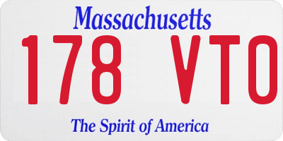MA license plate 178VT0