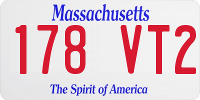 MA license plate 178VT2