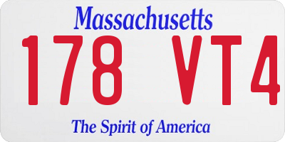 MA license plate 178VT4