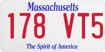 MA license plate 178VT5