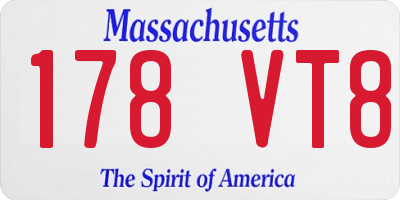 MA license plate 178VT8