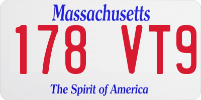 MA license plate 178VT9