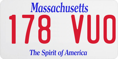 MA license plate 178VU0