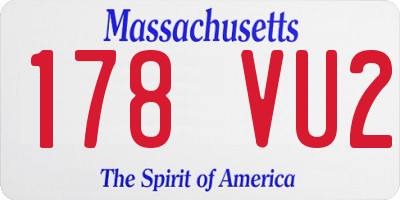 MA license plate 178VU2
