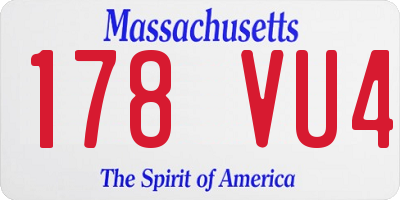 MA license plate 178VU4