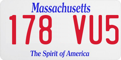 MA license plate 178VU5