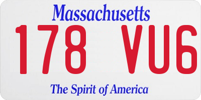 MA license plate 178VU6