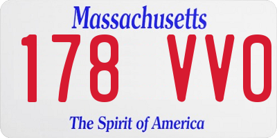 MA license plate 178VV0