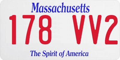 MA license plate 178VV2