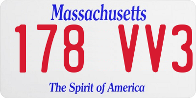 MA license plate 178VV3