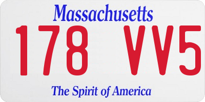 MA license plate 178VV5