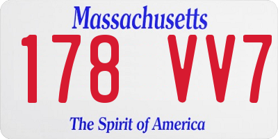 MA license plate 178VV7