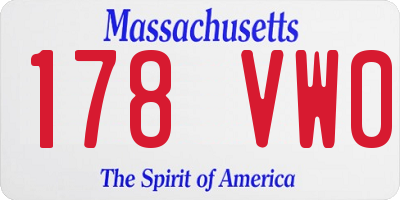 MA license plate 178VW0