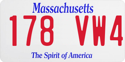 MA license plate 178VW4