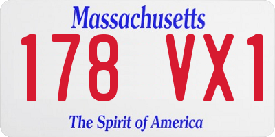 MA license plate 178VX1