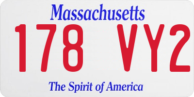 MA license plate 178VY2