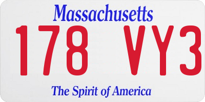 MA license plate 178VY3