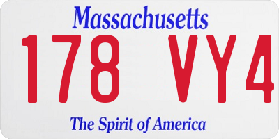 MA license plate 178VY4
