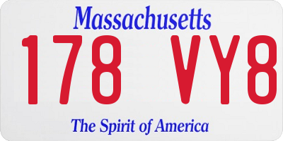 MA license plate 178VY8