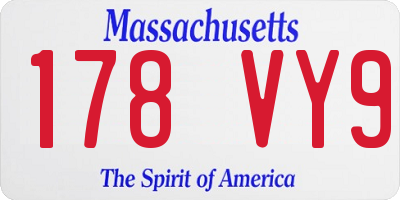 MA license plate 178VY9
