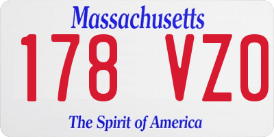 MA license plate 178VZ0