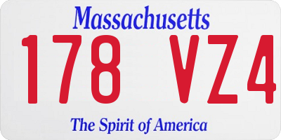 MA license plate 178VZ4