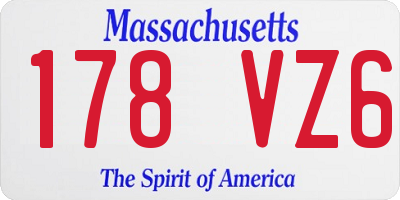 MA license plate 178VZ6