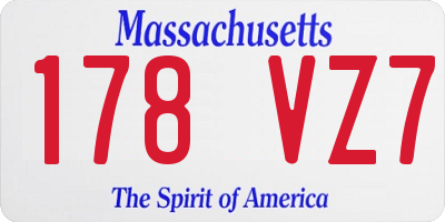 MA license plate 178VZ7