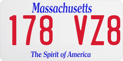 MA license plate 178VZ8