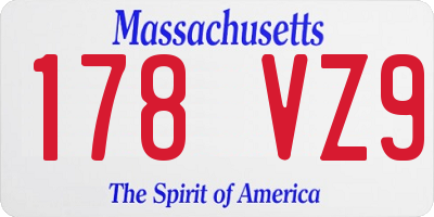 MA license plate 178VZ9