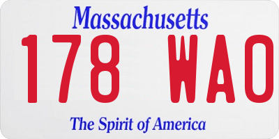 MA license plate 178WA0
