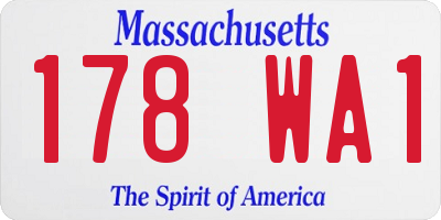 MA license plate 178WA1
