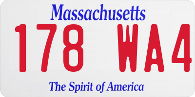 MA license plate 178WA4