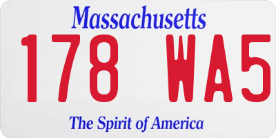 MA license plate 178WA5