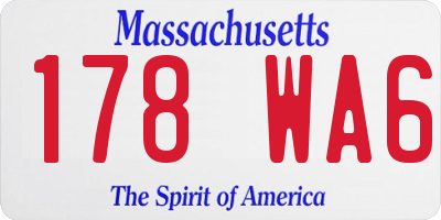 MA license plate 178WA6