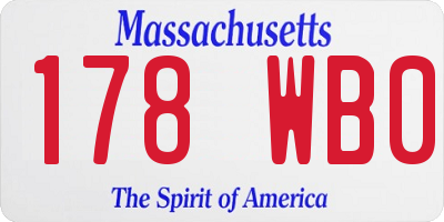 MA license plate 178WB0