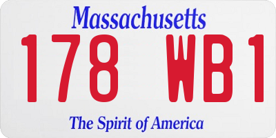 MA license plate 178WB1