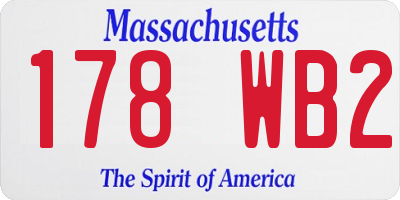 MA license plate 178WB2