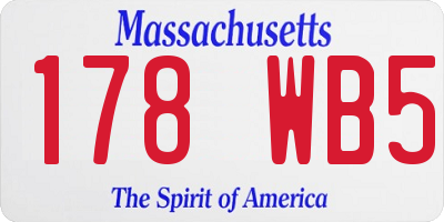 MA license plate 178WB5