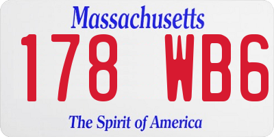 MA license plate 178WB6